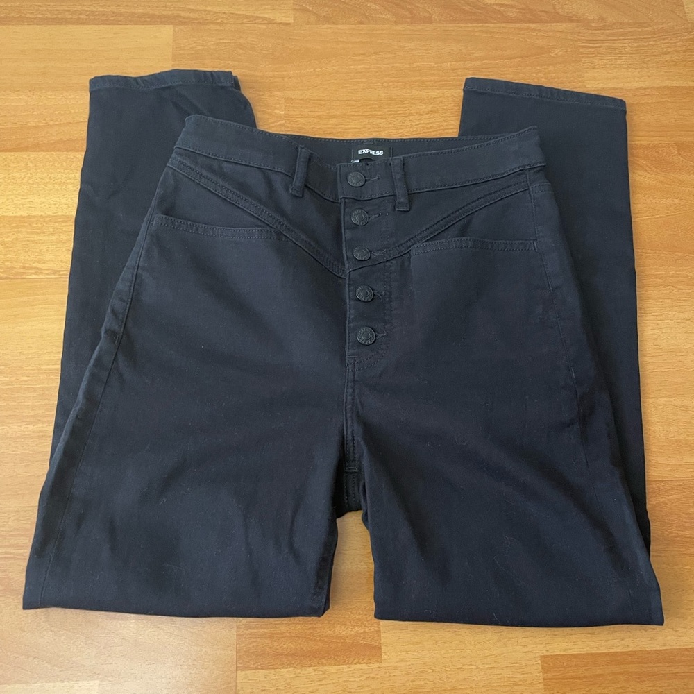 Express black high waist “mom jean” size 6R